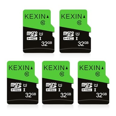 KEXIN Carte Micro SD 32Go Lot de 5 Cartes Mémoire Micro SDHC 32 Go UHS-I U1 C10 5 Pièces MicroSD Carte TF pour Drône, Dash Cam, Appareil Photo de Sport, Caméra de Surveillance