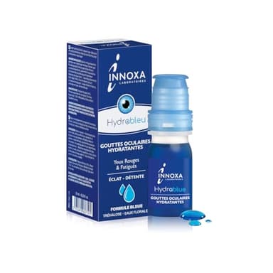 INNOXA Laboratoires - Gouttes Formule Bleue - Blanchit le Blanc de l'Œil - Hydrate les Yeux Rouges et Fatigués - Formule Originale - Fabriquée en France - Sans conservateurs