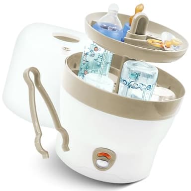 Olympia Stérilisateur de Bibérons à Vapeur Électrique Blanc, Beige