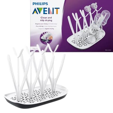 Philips Avent Egouttoir Design pour 8 Biberons Noir et Blanc (Modèle SCF149/00)