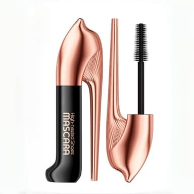 High Heel Design Mascara – Volume & Allongement, Noir Renforceur de Cils avec Effet Recourbé, Résistant à l'Eau et Anti-Trace (1 Pièce)