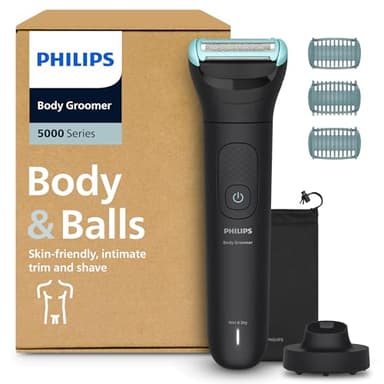 Philips Bodygroom série 5000 - tondeuse pour hommes avec système de rasage Triple protection, taille des poils et rasage des zones intimes, 100% étanche, autonomie de 100 min, modèle BG5485/30