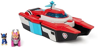 Paw Patrol - Pat Patrouille Le Film - Quartier Général Marine Pup Squad - Stella Chase Figurine Pat Patrouille À Collectionner - Voiture Enfant - Jouet Enfant 3 Ans et +