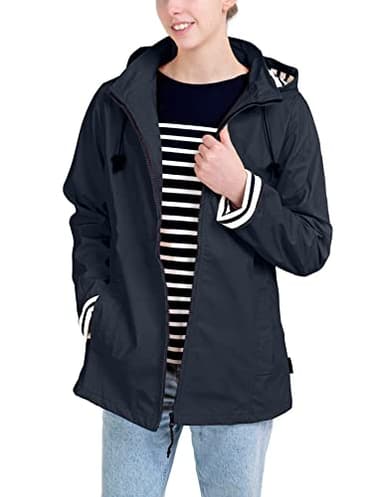 Breizh Ocean - Ciré Femme Imperméable, du XS au 4XL, Création Française ERQUY - Coupe Vent avec Coupe Ajustée et Intérieur Rayé Style Marinière - Manteau Femme