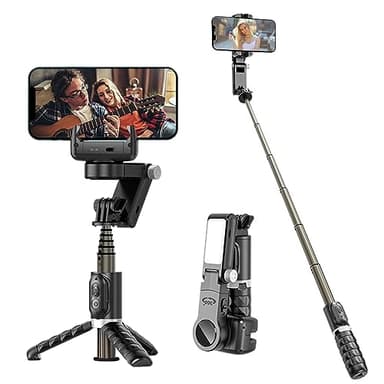 Zhixifan 360° Rotation Stabilisateur Smartphone, Gimbal Téléphone Portable, Selfie Stabilisateur, Télécommande Bluetooth, pour Vlogging, Youtube, Vidéo, Compatible avec iPhone/Android