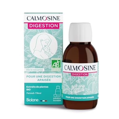 Calmosine - Digestion - Confort Digestif - Apaise et Calme - Bébé - Aux Extraits de Plantes Bio - Fleur d'oranger - Flacon 100 ml - Fabriqué en France