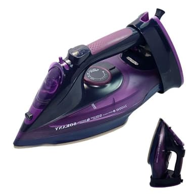 Fer à vapeur sans fil avec réservoir d'eau 360ML, fer à vapeur 2400W avec semelle en céramique, fer à repasser sans fil avec fonction vapeur variable, fer à vapeur sans fil