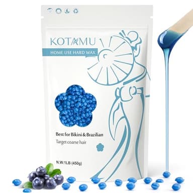 KOTAMU Billes de Cire Epilation sans Bande, 450g Premium Cire Epilation Perle, idéale pour Brésilien, Bras, Aisselles, Dos, Corps, Bikini, pour peaux Sensibles Homme Femme - Formule Poils Épais