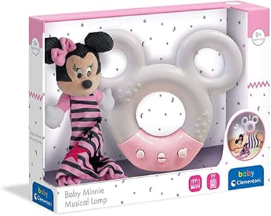 Clementoni - 17396 - Projecteur Disney Baby Minnie - veilleuse Musicale et Lumineuse - Peluche Lavable en Machine, 0 Mois et Plus