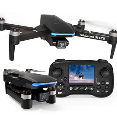 Toladrone TD31LCD Drone avec Écran LCD, Transmission Numérique D'images, Drone avec Caméra, Moteur sans Balais, Drones pour Débutants, Quadricoptère RC Pliable pour Adultes