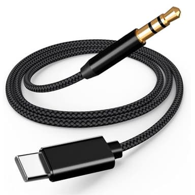 Avigers Câble USB C vers 3,5mm Jack 1.2M, Adaptateur de Cable de Voiture Auxiliaire Jack 3,5 mm, Compatible avec Galaxy S21 S20 Ultra Note20, iPad, P40 P30 P20, OnePlus, Maison/Voiture Stéréo