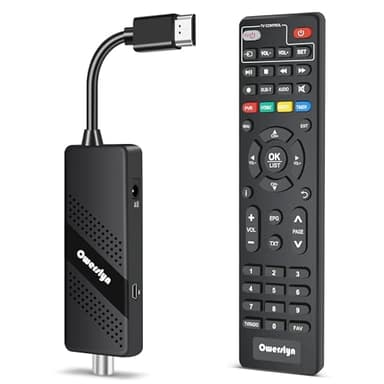 Décodeur TNT Full HD -DVB-T2 - OWERSLYN TNT Decodeur TV, HD 1080P HEVC H265 Main 10 Bits, Décodeur TV Support Sortie HDMI/AV et USB Multimédia Fonction PVR, Télécommande Infrarouge 2in1