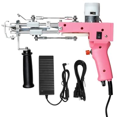 ZOWWFAST Pistolet à Touffeter, Kit de Touffetage de Tapis 2 en 1 avec Machine à Touffeter à Poils Coupés ou Bouclés, Pistolet à Tapis pour Tissage à Haute Vitesse de Moquette, Poignée Rotative à 360°