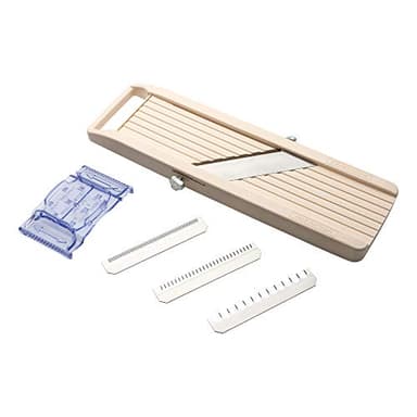 Benriner Trancheuse à mandoline japonaise BN-1 avec trois lames interchangeables en acier inoxydable, ivoire, coupe-légumes, éplucheur, acier inoxydable, blanc cassé