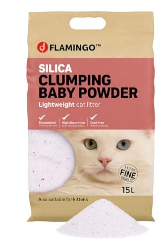 Litière pour Chats - Parfum Talc pour bébé - 17L pour 20 SEMAINES - Grains Fins - neutralisent Les odeurs désagréables - Douce pour Les Pattes - Aussi pour Les Chatons