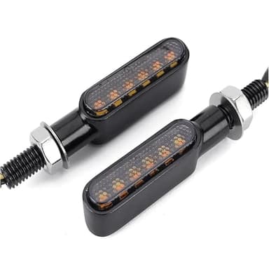 SUCANY Indicateurs de Moto,12V E24 6 LED Flowing Mode Clignotants Lumières Indicateurs,E-MARK,IP67 M8 Clignotant LED Adapté Aux Motos,Pour Aux Scooters,VéHicules Hors Route à Quatre Roues(2 Pièces)