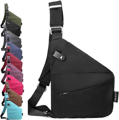 Sac de Voyage Antivol Bandoulière Femme, Sac Poitrine en Nylon pour Homme et Femme, Léger, Simple et de Grande Capacité
