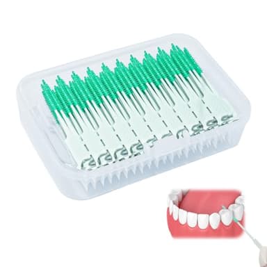 Lot de 200 brosses interdentaires – Piques à fil dentaire pour appareils dentaires, soins orthodontiques et hygiène bucco-dentaire, avec étui de rangement pour nettoyage dentaire en déplacement