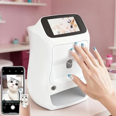 AUTUMFLATGAO Imprimante 3D pour Nail Art, Imprimante Numérique pour Ongles avec Plus De 1 000 Photos D'ongles, écran Tactile, Exécution en 10 Secondes, Compatible Wi-FI/DIY