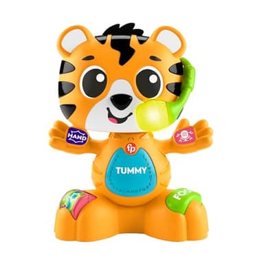 Fisher-Price Jouet d’éveil Sync Squad Tigre Parties du Corps pour bébé et tout-petit avec sons et lumières, à partir de 9 mois, version française, HYL00