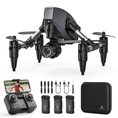 DEERC D21 Mini Drone Intérieur Avec Caméra 1080P Pour Enfants, Quadcopter RC Débutant Avec 3 Batteries, Positionnement Optique, Flip 3D, Décollage À Une Touche, Facile À Piloter, Jouet Garçon et Fille