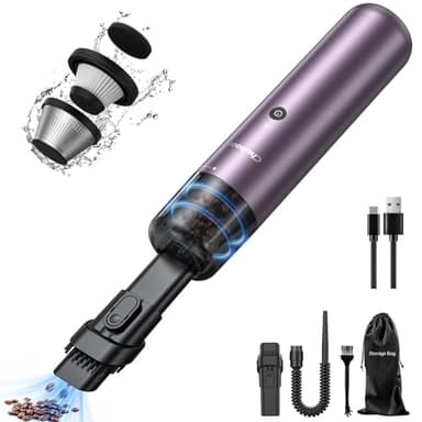 Chuboor Mini Aspirateur Puissance Puissante de 70W Aspirateur a Main Silencieux et Léger avec Filtre HEPA USB Rechargeable Convient pour la Maison/Voiture (Violet)