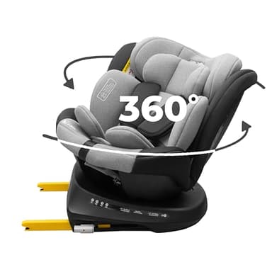Siège Auto Bébé 0 à 36kg Isofix 0-12 ans, Groupe 0/1/2/3 - Siege Auto Pivotant 360° Évolutif 40-150cm i-Size - 9 Positions d'Appui-tête, 5 Positions d'Inclinaison