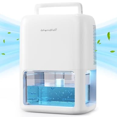 QEXREED Deshumidificateur d air Electrique 1800ml, Déshumidificateur Double Semi-conducteur, Dégivrage Automatique, Portable et Silencieux, Maison, Chambre, Moisissures, Bain
