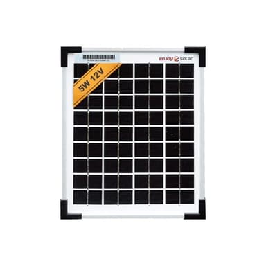 Enjoy solar Mono 5 W 12V Panneau solaire monocristallin Panneau solaire photovoltaïque idéal pour camping-car, abri de jardin, bateau