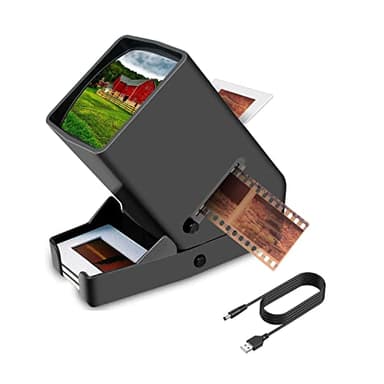 Rybozen Visionneuse Diapositives 35 mm,grossissement 3X,éclairage LED,visualisation éclairée,Fonctionnement USB sur Piles,négatives (4 Piles AA incluses) M203 6.2x8.2x5.8cm Gris