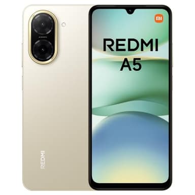 Smartphone Redmi A5, 3+64GO, Or, Double Appareil Photo AI de 32 MP, Batterie Massive de 5200 mAh, Octa-Core, Écran immersif de 6,88 Pouces jusqu'à 120 Hz (Adaptateur Secteur Non Inclus)