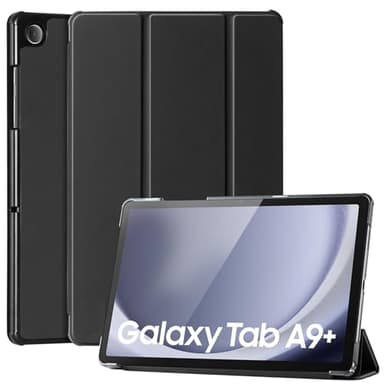 CoBak Coque Étui pour Samsung Galaxy Tab A9 Plus/A9+ 2023 (SM-X210/X215/X216/X218) 11 Pouces, Étui en Cuir PU à Trois Volets avec Fonction Veille/réveil Automatique (Noir)