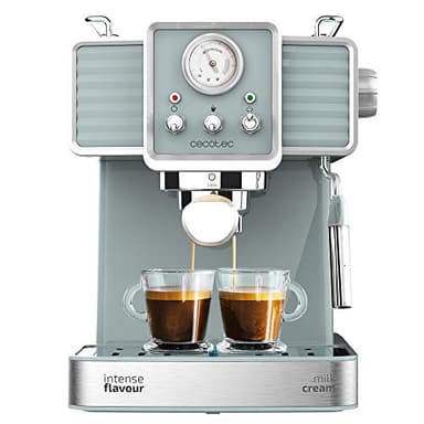 Cecotec Machine à café Express Power Espresso 20 Barista Pro. 2 Thermoblocks, 20Bars, Manomètre, Mode Auto pour 1 et 2 Café(s), Buse vapeur Orientable, Conduit pour Infusions, 2900W. (Tradizionale)