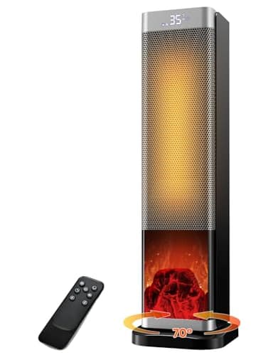 YOOKESEN Chauffage d'appoint, 2000W, Céramique PTC, Oscillation à 70°, Minuterie 12h, Ultra Silencieux, Affichage LED, Mode Eco, Télécommande&Thermostat, pour Chambres Bureaux [Économie d'énergie A]
