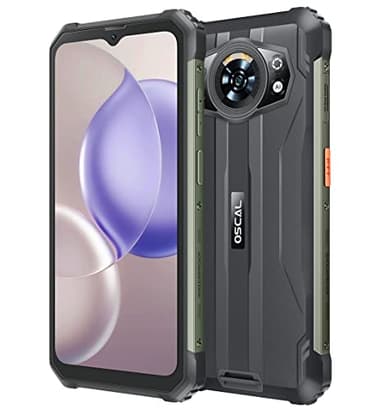 OSCAL S80 Smartphone Incassable 13000mAh Batterie, Helio G85 6Go+128Go, IP68/IP69K Téléphone Portable Robuste Étanche, 6.58'' FHD+ Android 12, ArcSoft®12MP Caméra, GPS NFC, Charge Inverse, Noir