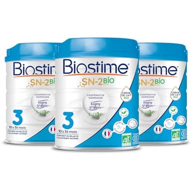 Biostime SN-2 Bio Plus Laits Infantiles Bio 3ème âge en poudre de 10 à 36 Mois 800 G - Lot De 3