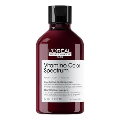 L'OREAL PROFESSIONNEL - Shampoing Cheveux Colorés - Protège La Coloration Jusqu'À 100 Jours - Cheveux Plus Forts & Plus Brillants - Sans Sulfate - Série Expert Vitamino Color Spectrum - 300 ml