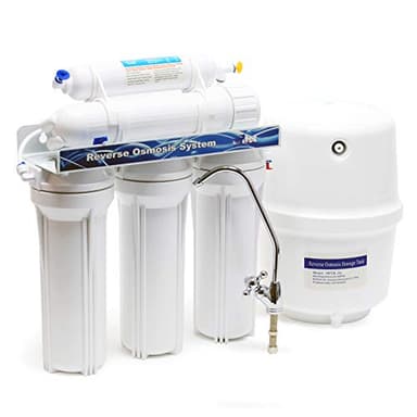 Naturewater NW-RO50-NP35 – Système d'Osmose Inverse (RO) à 5 étapes – 190 l/jour 50 GPD – avec réservoir – Montage mural, Sous évier – Osmoseur Filtration Purification Filtre à Eau potable robinet