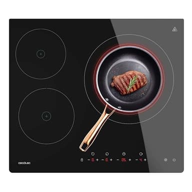 Cecotec Plaque vitrocéramique 3 feux Bolero Squad V 3001 Max. Puissance maximale 6200 W, 9 niveaux de puissance, arrêt automatique, minuterie individuelle, contrôle tactile, fonction KidBlock