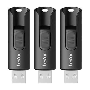 Lexar A30E 64 Go, Pack de 3 clés USB 3.2, Lecture jusqu'à 100 Mo/s, clé USB pour l'extension de Stockage et la Sauvegarde, clé mémoire pour Les systèmes PC et Mac