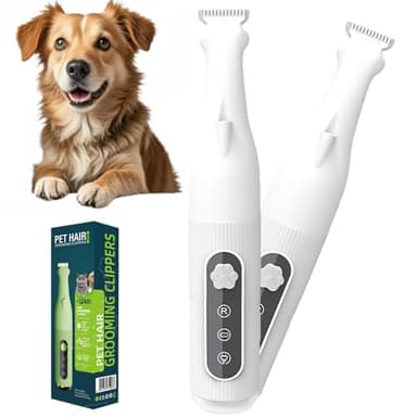 Tondeuse Silencieuse Professionnelle pour Chien avec Éclairage LED – Coupe Douce Sans Stress pour Pelage, Pattes et Oreilles – Rechargeable USB (Blanc)