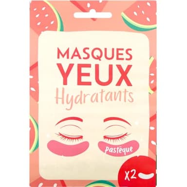French Tendance - Patch Hydratant Yeux - Anti Cernes, Poches et Rides - Rafraîchissant et Revitalisant - Format Voyage - Senteur Pastèque - 2 Unités