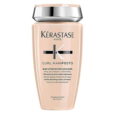 KERASTASE Curl Manifesto - Bain Hydratation Douceur - Shampoing Crème - Méthode Boucles - Brillance & Définition - Miel de Manuka & Céramides - Cheveux Bouclés, Frisés, Crépus - Sans Sulfate - 250 ml