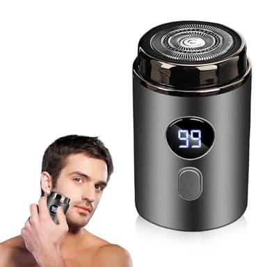 Homirty Mini rasoir électrique portable pour homme, rechargeable par USB, étanche et portable, taille de poche, rasoir électrique compact pour homme et femme avec affichage numérique pour la maison et