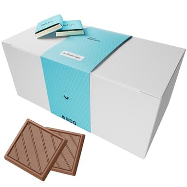 Coffret de Chocolats - Boîte de 70 Carrés de Chocolat Individuels au Lait à Déguster ou Offrir - 100% Pur Beurre de Cacao - Fabriqué en France - 350 Gr