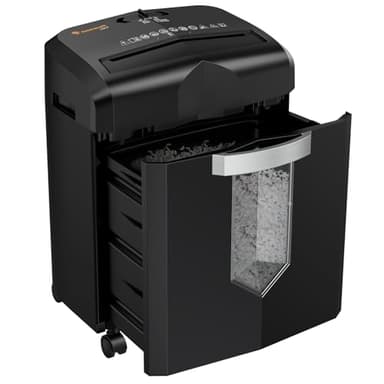 Bonsaii Destructeur de Documents pour Bureau à Domicile, 12 Feuilles, Fonctionne Pendant 60 Minutes, destructeur de Papier Micro-Cut avec 4 Roues et Un conteneur extractible de 16 litres (C266-B)