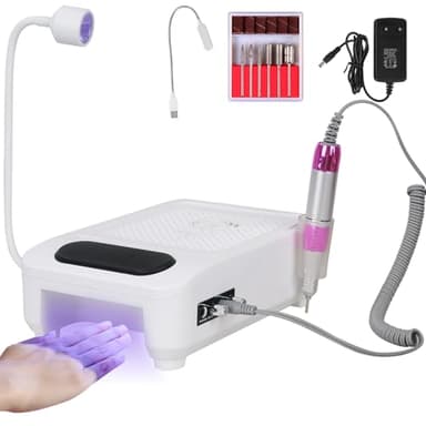 Tafoyu - 60W Aspirateur Ongle 5 en 1 Professionnel, Onglerie Collecteur de Poussière Faible Bruit, Aspiration Réglable, Pour la Manucure au Salon ou à la Maison(Blanc)