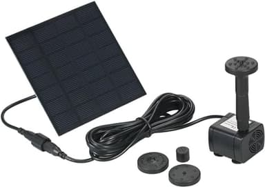Decdeal Fontaine Solaire Pompe, Pompe à Eau Solaire 7V, 1,4W 150L/H avec Plusieurs Buses, pour Exterieur/Jardin/Étang/Bain d'Oiseaux/Piscine/Gardin