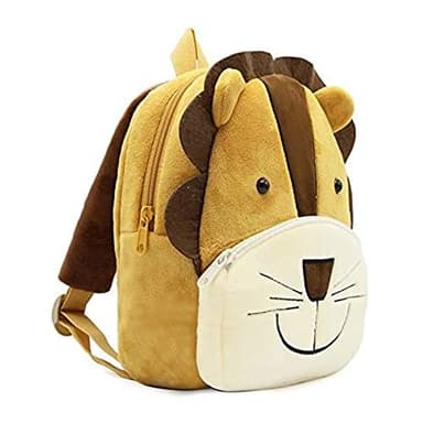 Voarge Sac à dos pour tout-petit, sac d'école pour tout-petit, sac à dos pour enfant dessin animé animal mini sac à dos en peluche, pour bébé de 1 à 5 ans, lion, taille unique