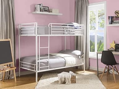 Vente-unique - Lits superposés DUOTIS II - 2 x 90 x 190 cm - Blanc - pour Enfant